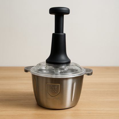 2L Manual Food Chopper | Stainless Steel Push Chopper | Kitchen Multi-purpose Vegetable and Nuts Chopper