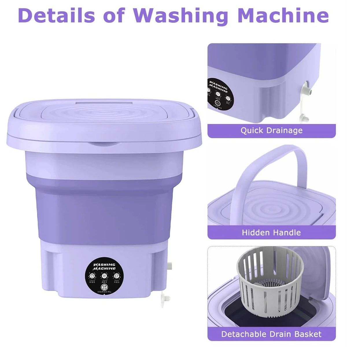 Portable Mini Folding Washing Machine Portable Mini Laundry Machine For Clothes Multi Color
