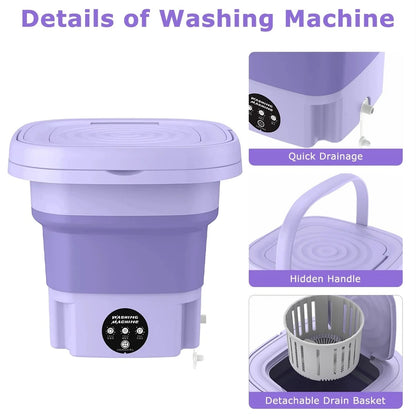Portable Mini Folding Washing Machine Portable Mini Laundry Machine For Clothes Multi Color