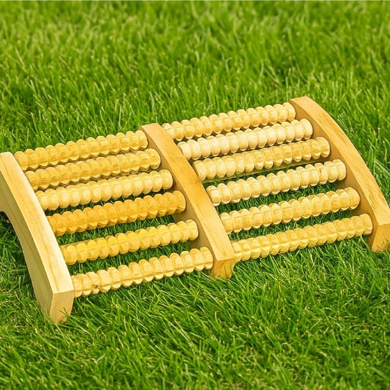 Traditional Wooden Roller Foot Massager, Accupressure Roller Wood Foot Massager Stress Reliever Wooden Foot Massager