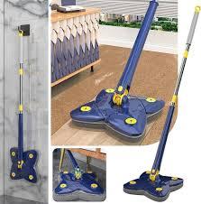Twist Clover Magic Mop Free Hand Self wringing 360 Squeeze X type Rotation Household Cleaning Bathroom Dusting Foldable Head Tool With Box