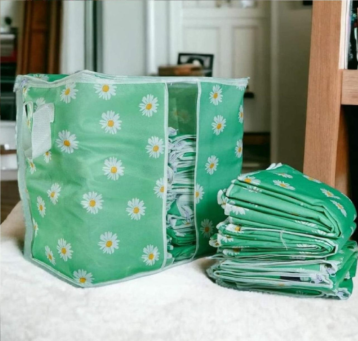 Printed Flower Floral Storage Blanket Bag Organizer Random colors